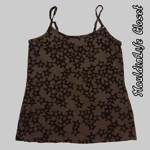 *SOLD* Torrid Grey w/ Black Stars Scoop Neck Cami